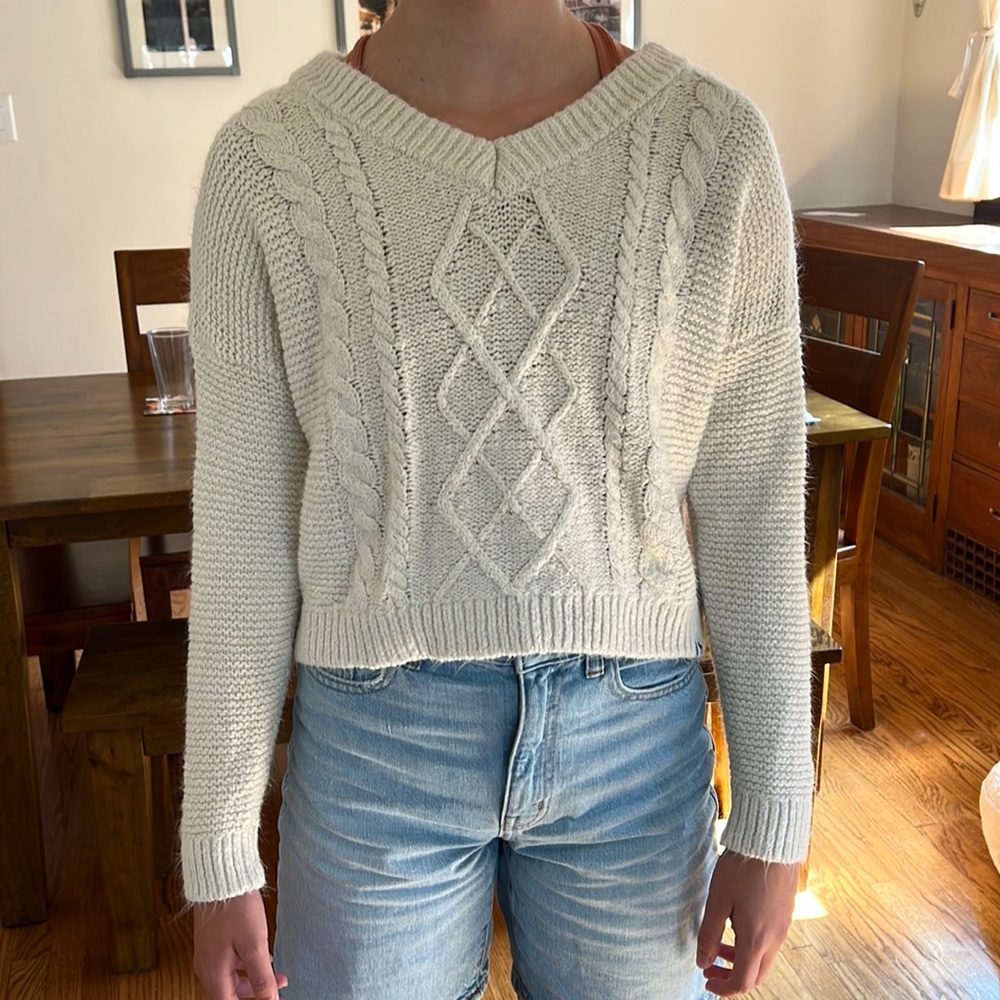 Abercrombie kids cropped oversized sweater